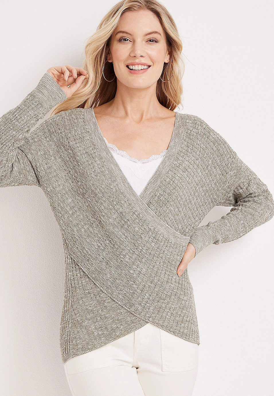 V Neck Wrap Sweater | Maurices