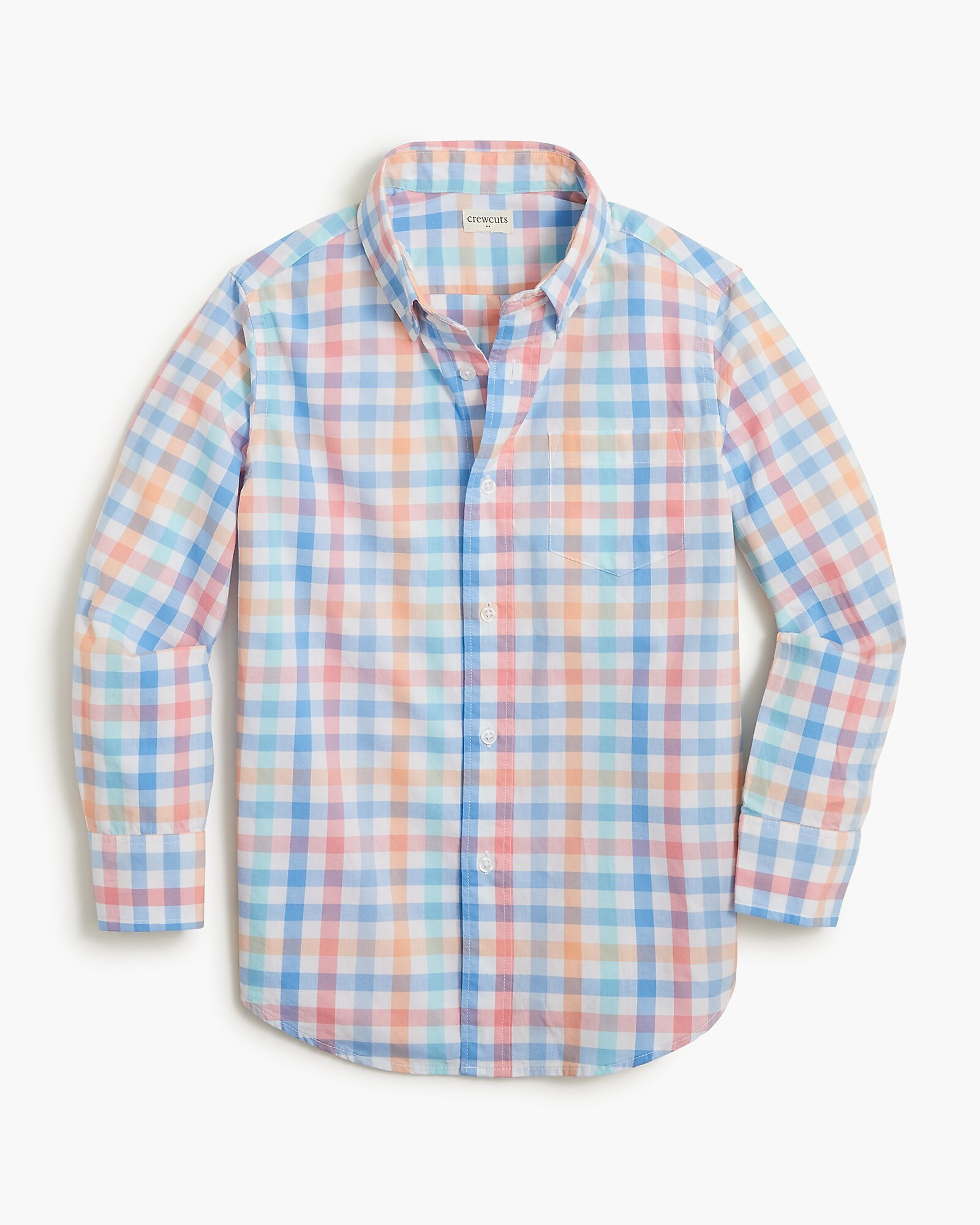 Boys' long-sleeve gingham washed shirt | J.Crew Factory