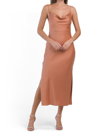Satin Cowl Neck Dress | TJ Maxx
