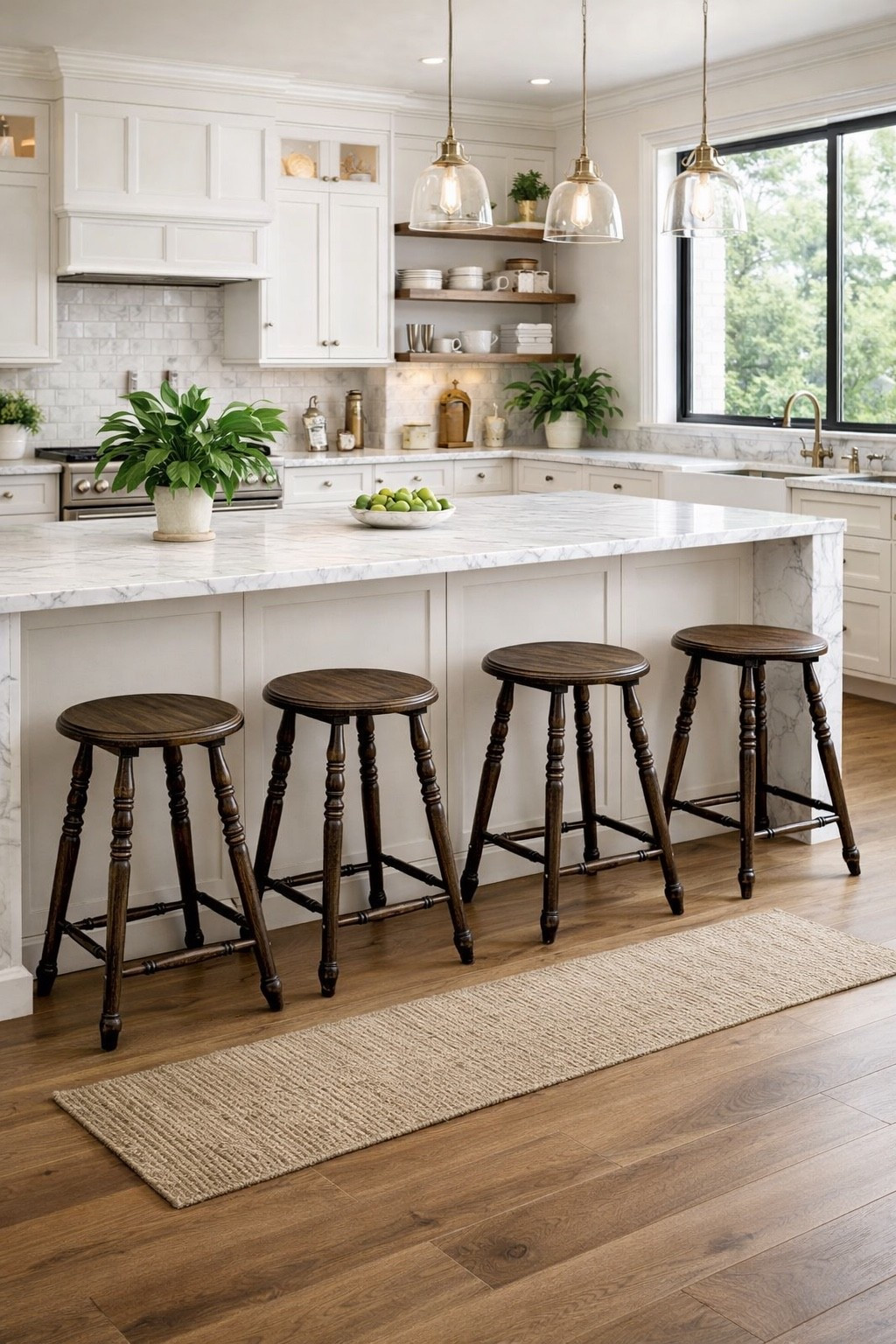 Set of FOUR counter stools for around $200! I love these so much I think I’m going to grab them to stage my flip house!! Such an affordable option and a pretty wood tone! Affordable counter stools. Kitchen furniture  

#LTKHome