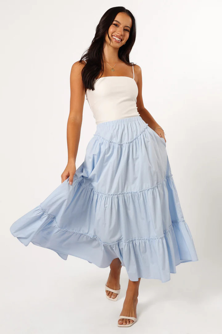 Somerset Midi Skirt - Sky | Petal & Pup (US)