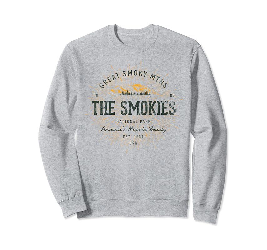 Retro Vintage Great Smoky Mountains National Park Sweatshirt | Amazon (US)