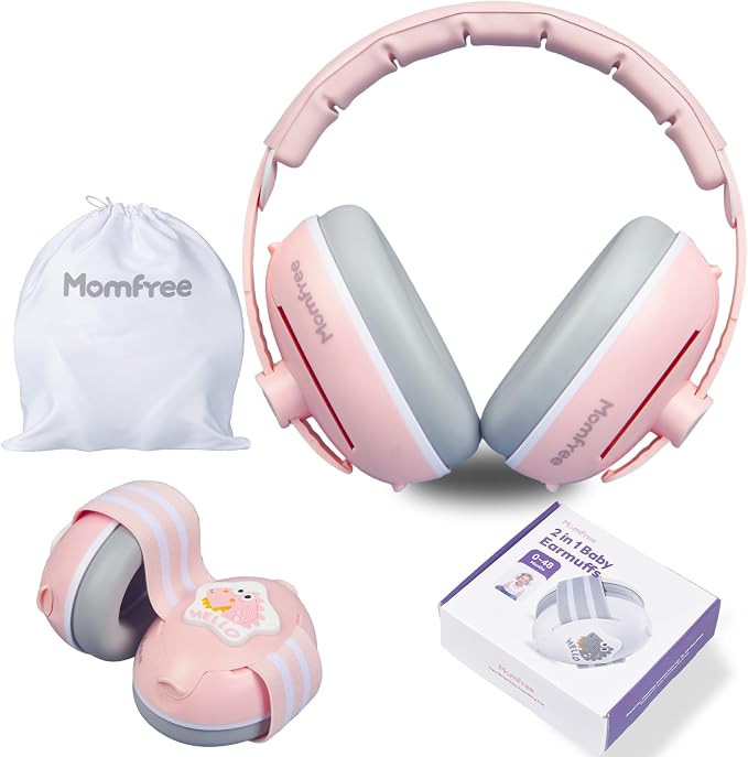 2 in 1 Baby Ear Muffs, Noise Reduction Earmuffs & Adjustable Headband for Baby, Hearing Protectio... | Amazon (US)