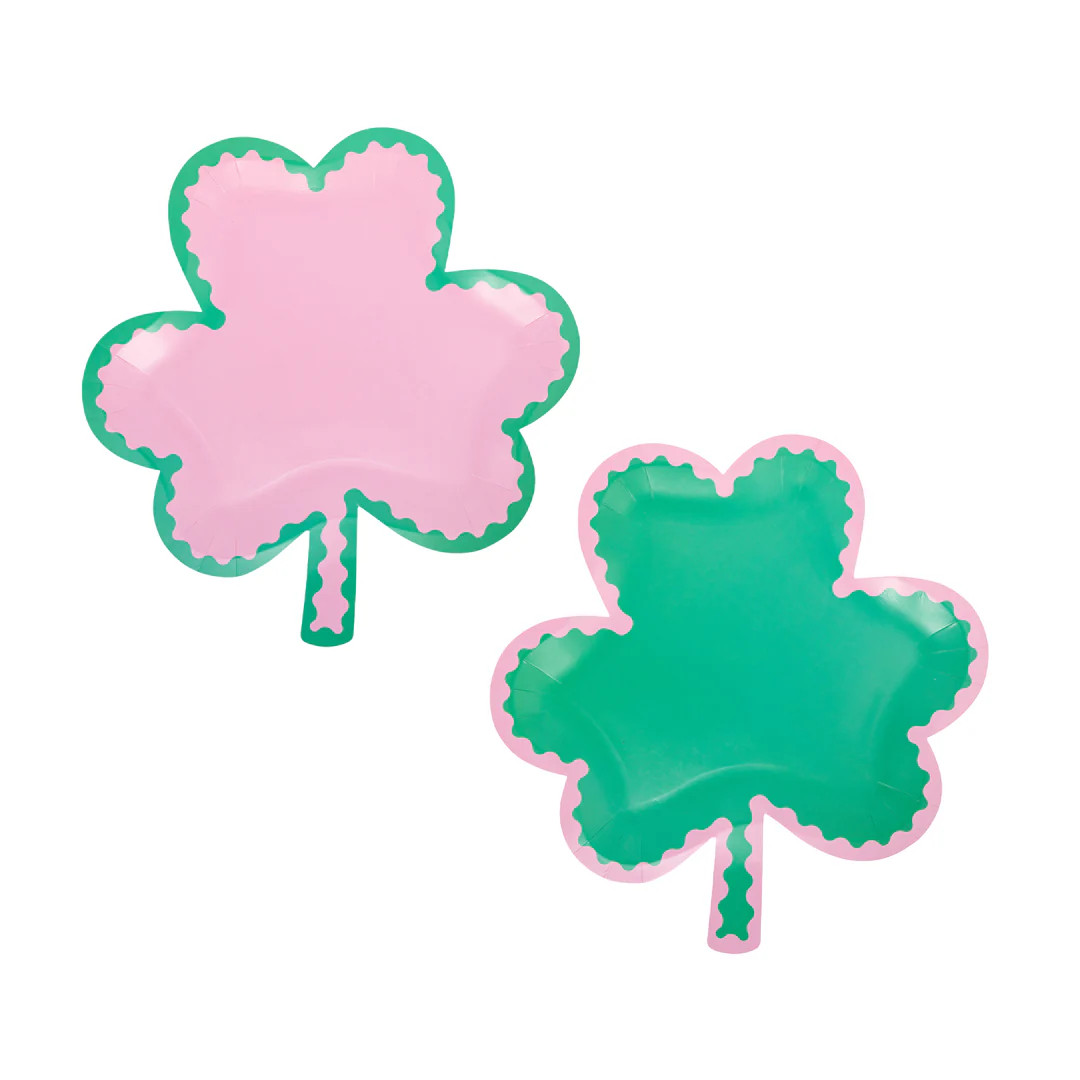 Pink and Green Shamrock Plate Set | My Mind's Eye