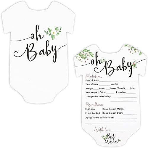 Baby Shower Predictions and Advice Cards, 50 Pack, Floral Design, 5 x 7 in | Amazon (US)