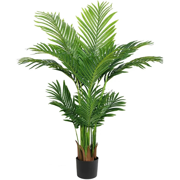 Artificial Kentia Palm Tree 4ft Tall Fake Palm Tree Decor with 15 Trunks Faux Tropical Palm Silk ... | Walmart (US)