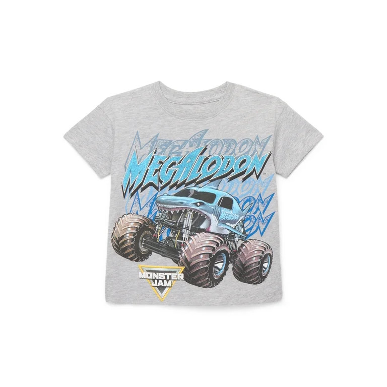 Monster Jam Toddler Megalodon Short Sleeve Graphic T-Shirt, Sizes 12 Months-5T | Walmart (US)