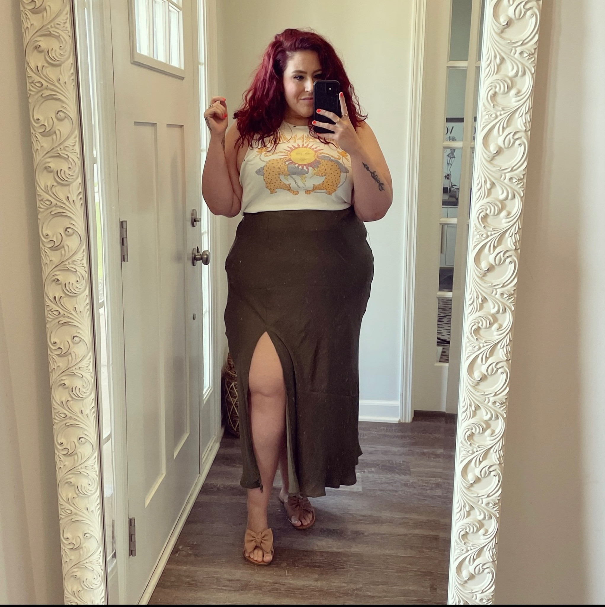 Wearing 3x in top and skirt