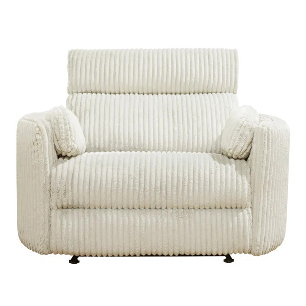 Upholstered Extra Wide Glider Power Recliner with Round Arms | Wayfair North America