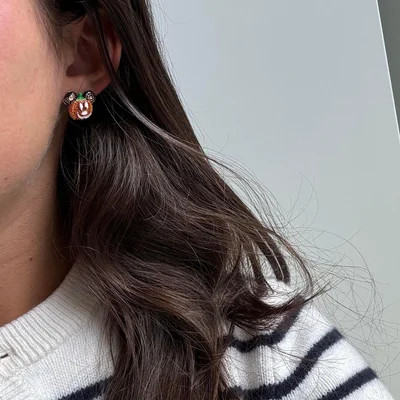 Mickey Mouse Disney Pumpkin Stud Earrings - Disney Pumpkin Stud Earrings | BaubleBar (US)