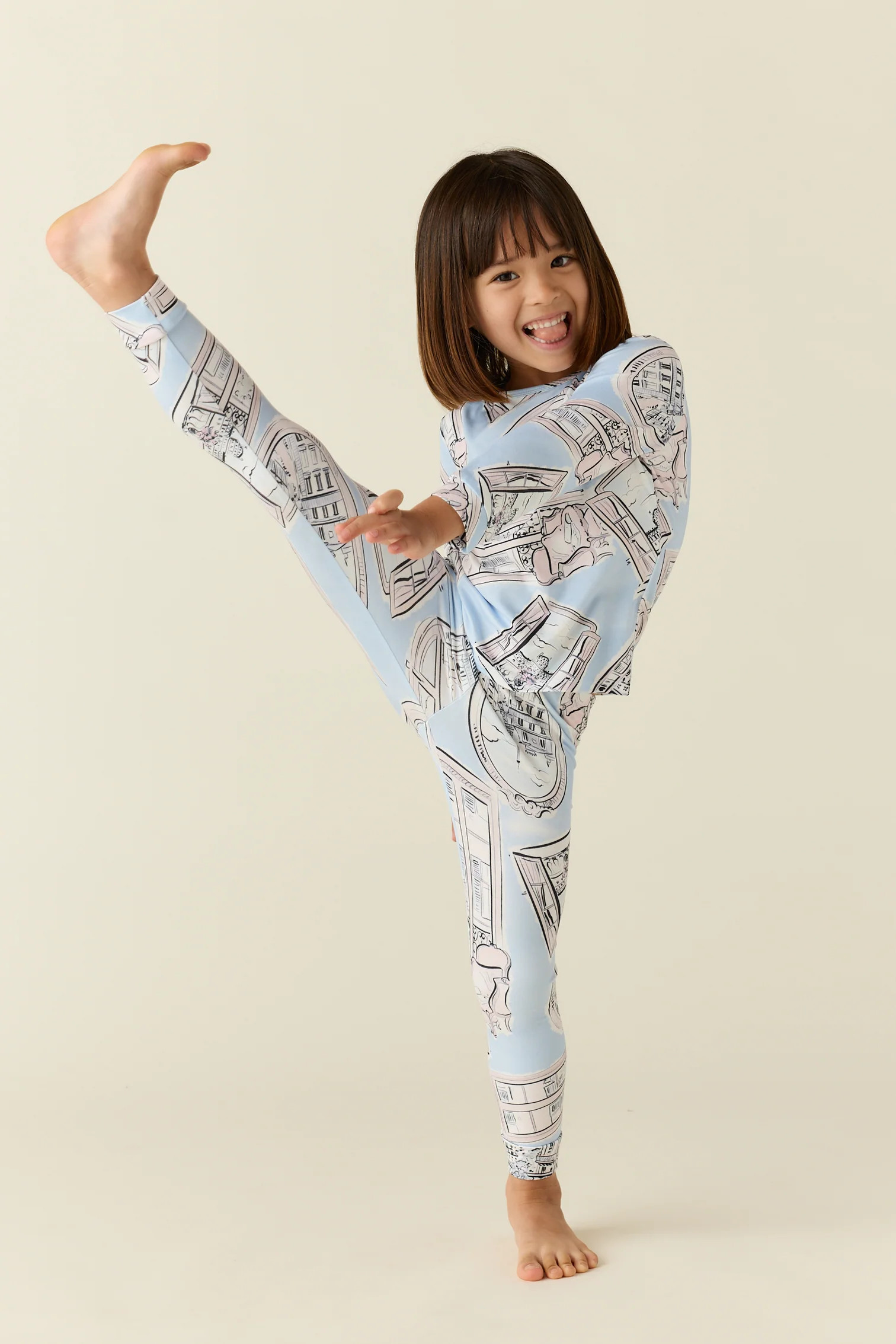 Hunter Cloud Jersey Kids Set in Parisian Postcard | MASONgrey