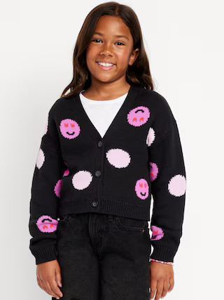 Printed Button-Front Cardigan Sweater for Girls | Old Navy (US)