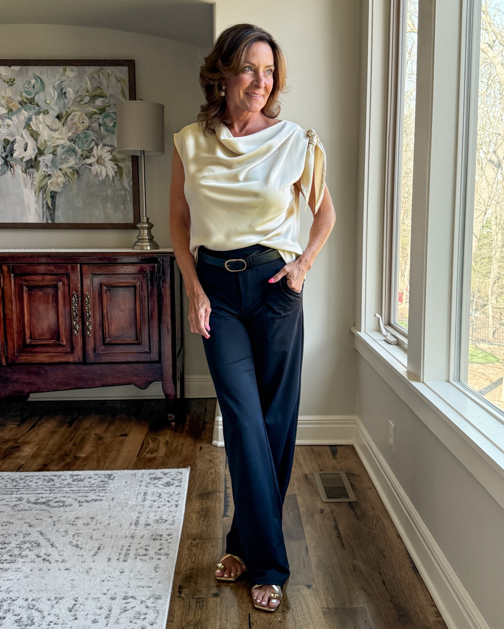 Silk-look top + tailored black pants = instant polish

This is that effortless “put together in 2 minutes” outfit—drapey top, clean lines, and a fit that just works.

#classicstyle #over50fashion #effortlessstyle #wardrobestaples

#LTKWorkwear