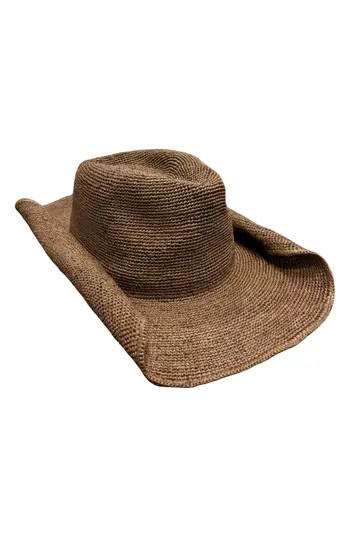 MARCUS ADLER Raffia Cowboy Hat in Dark Brown at Nordstrom Rack | Nordstrom Rack