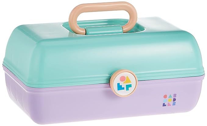Caboodles On-The-Go Girl Makeup Box, Seafoam on Lavender, Hard Plastic Makeup Organizer Box, Buil... | Amazon (US)