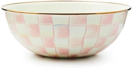 MACKENZIE-CHILDS Enamel Everyday Bowl, Serving Bowl for Entertaining, Extra-Large, Pink-and-White... | Amazon (US)