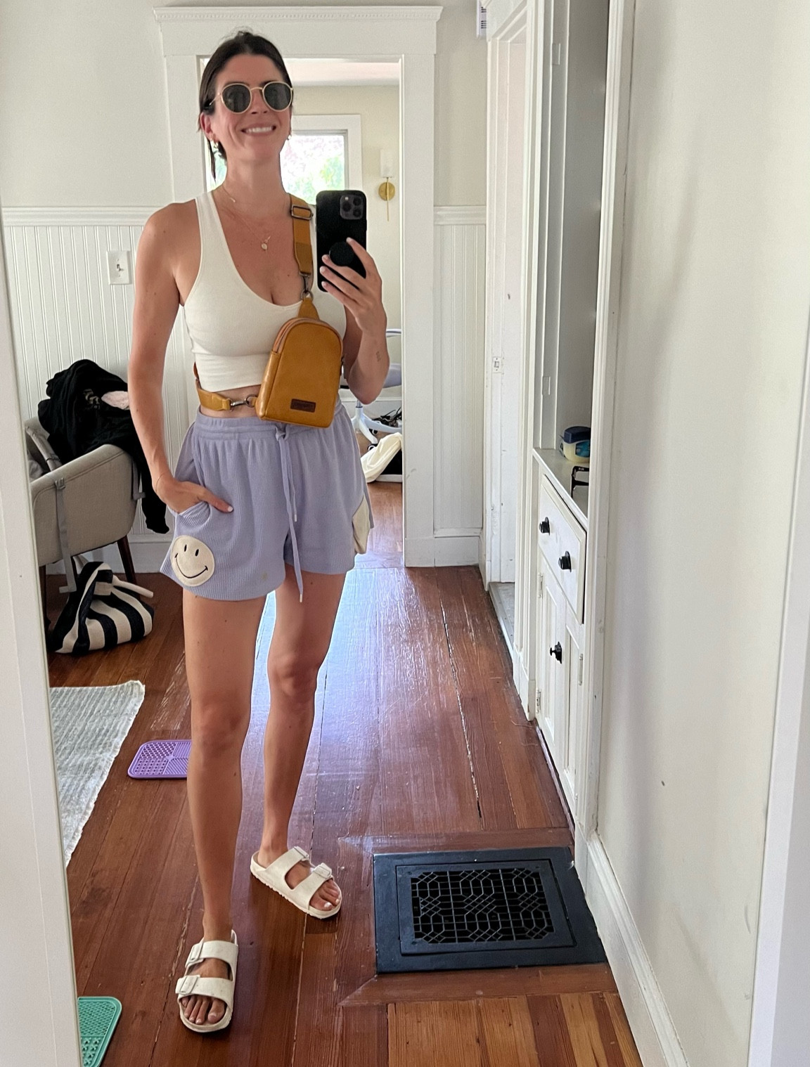 Love this ribbed tank (and breastfeeding friendly!), wearing a small. Medium in the shorts. There’s a matching smiley shirt that I’ll link too. 

#LTKFindsUnder100 #LTKSeasonal