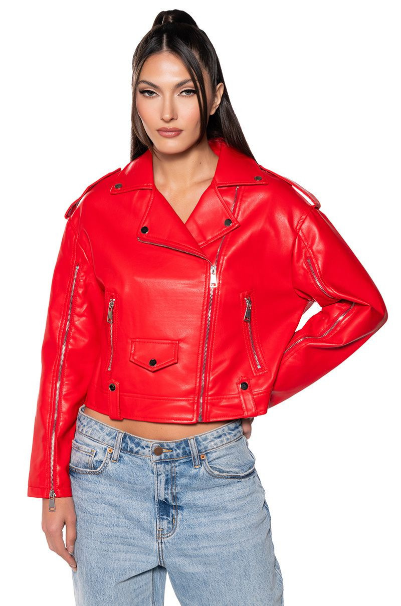 LADY IN RED MOTO JACKET | AKIRA