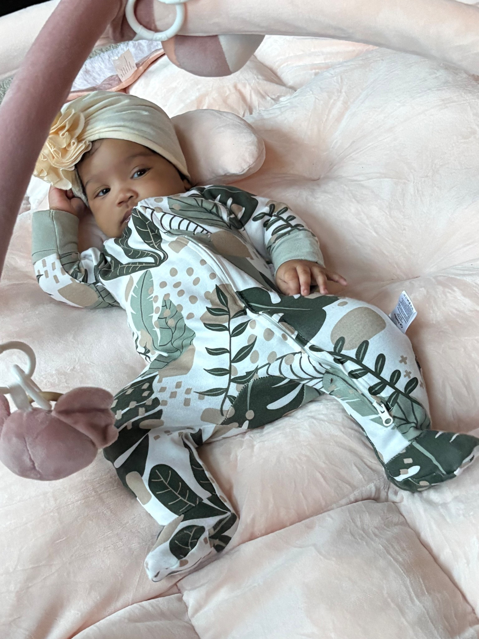 Laid out like a little princess in her play gym! Perfect for tummy time sessions  

#LTKKids #LTKselfcare #LTKBaby