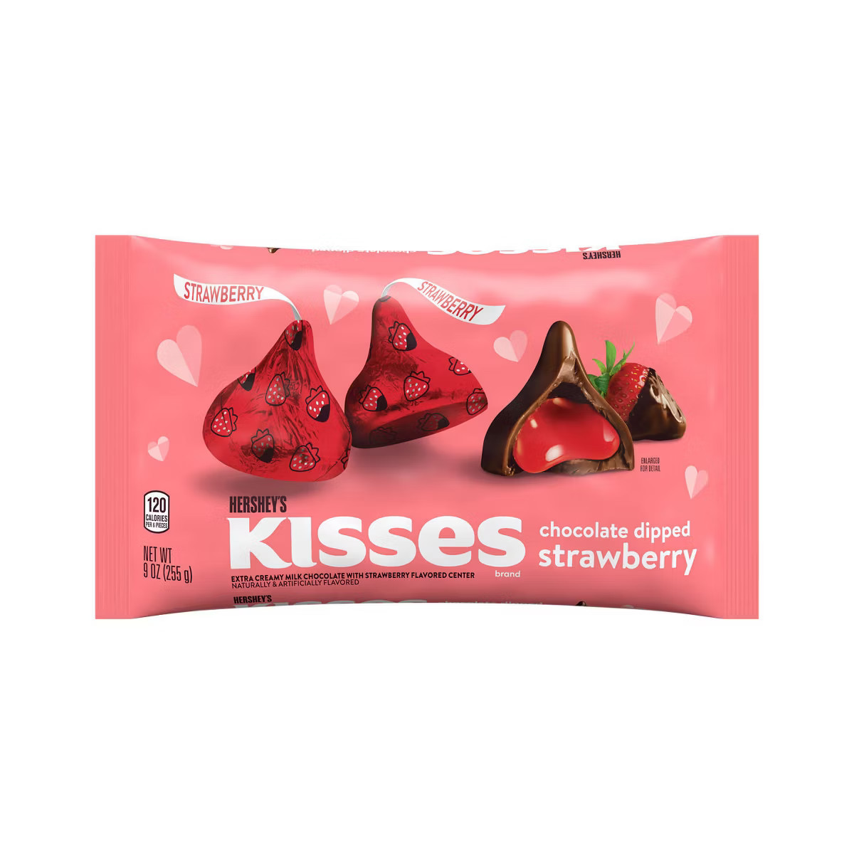 Hershey's Valentine's Kisses Chocolate Dipped Strawberry Flavor - 9oz | Target