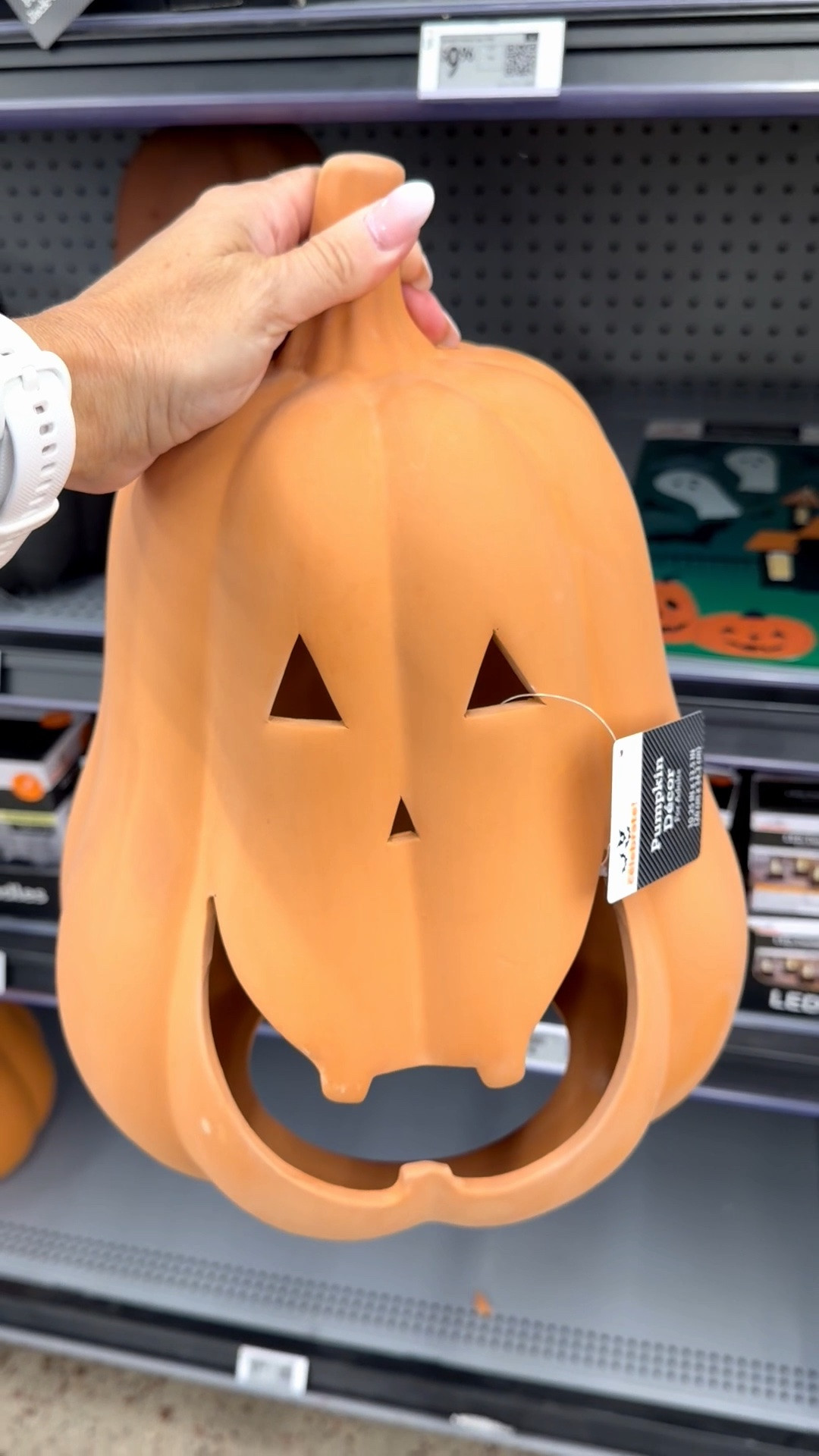 This is one of the bigger jack-o’-lanterns I have found. It is really good quality and is almost 14 inches high! Walmart has so many amazing pumpkins available right now! ￼

#LTKHome #LTKSeasonal