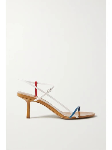 The Row - Bare Color-block Leather Sandals - Tan | NET-A-PORTER (US)