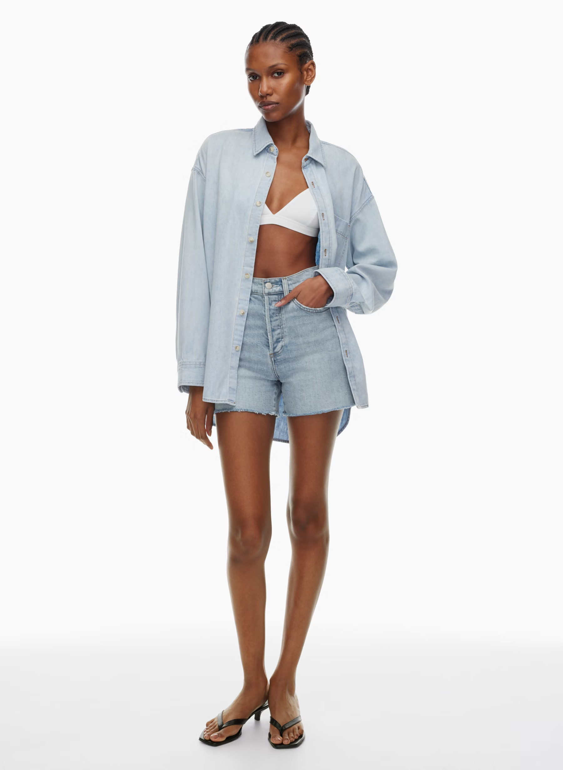 THE '80S COMFY DENIM SHIRT | Aritzia