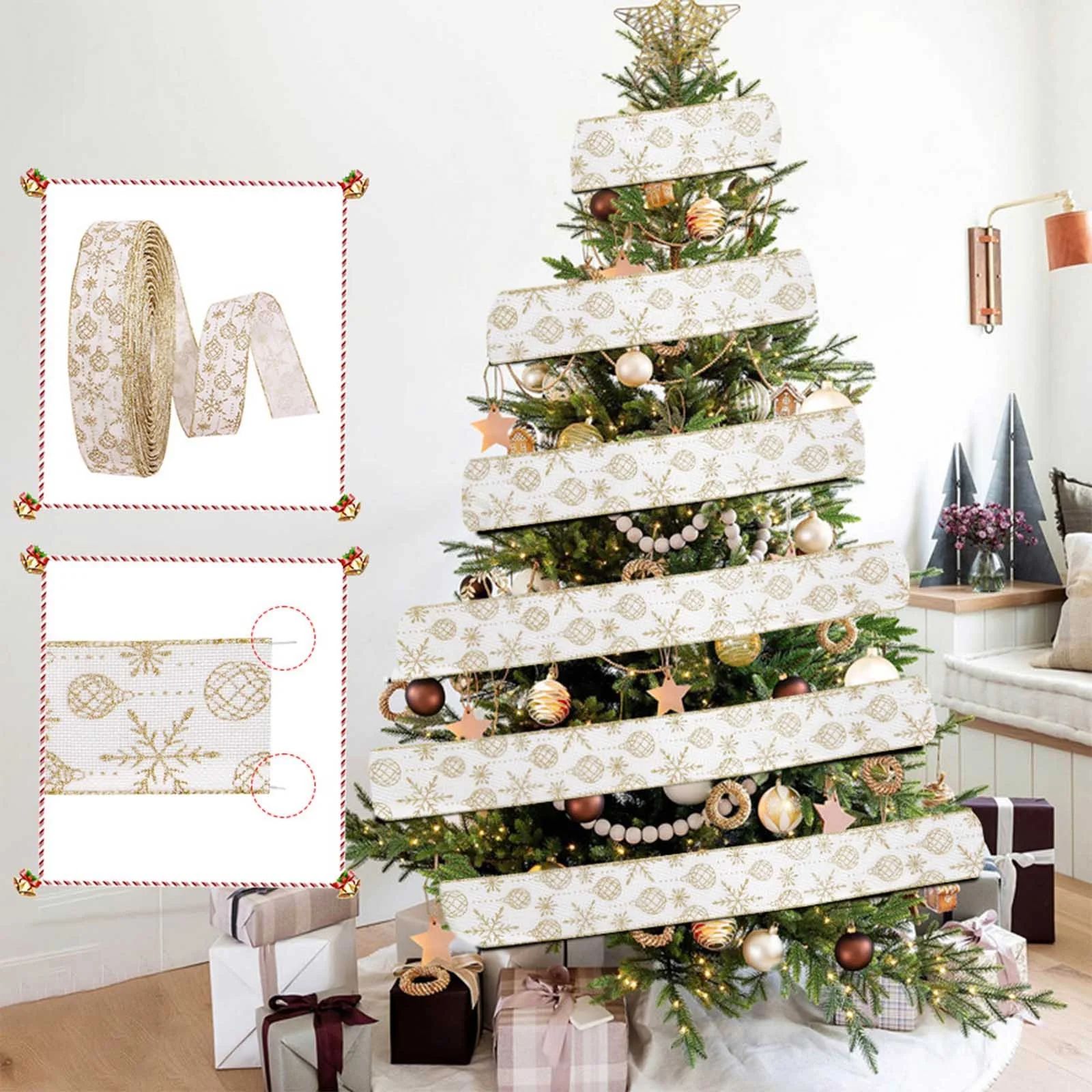 KEVCHE Christmas Ribbon Gift Box Packaging Gift Ribbon Christmas Tree DIY Decoration Christmas De... | Walmart (US)