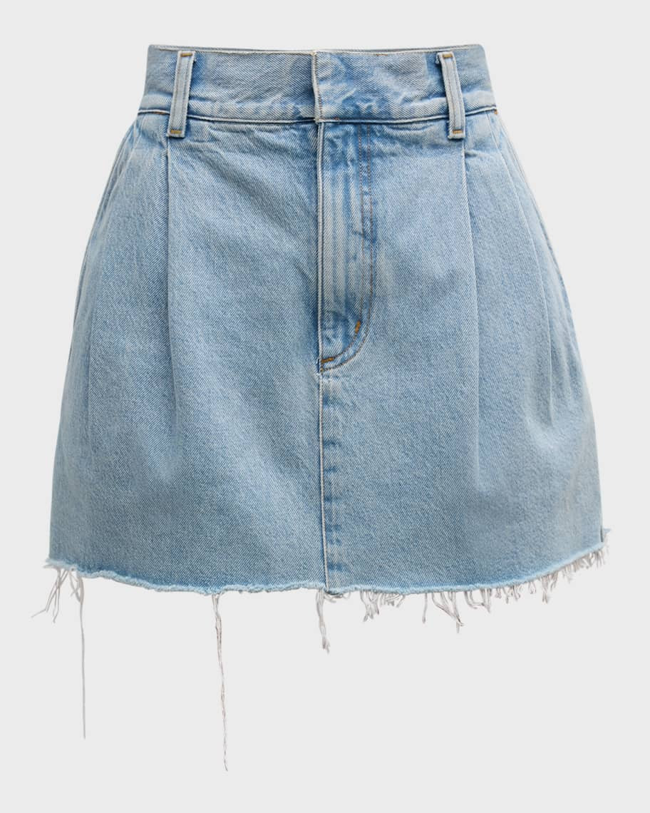 AGOLDE Becker A-Line Denim Mini Skirt | Neiman Marcus