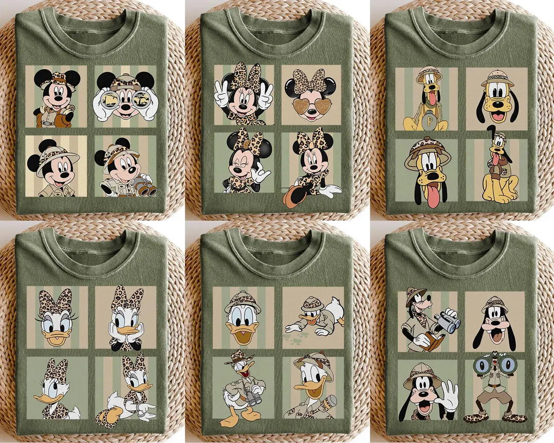 Comfort Colors Safari Mickey and Friends Shirt, Leopard Minnie Mouse Shirt, Animal Kingdom Shirt,... | Etsy (Global)