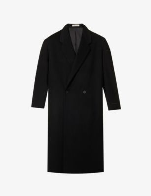 Eternal brand-patch double-breasted relaxed-fit wool coat | Selfridges