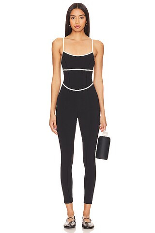 LSPACE Ace Jumpsuit in Black & Cream from Revolve.com | Revolve Clothing (Global)