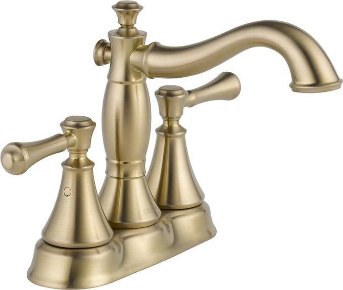 Delta Faucet Cassidy Gold Bathroom Faucet, Centerset Bathroom Faucet, Metal Drain Assembly, Champ... | Amazon (US)