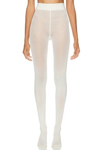 Wolford TIGHTS in Ecrue - Burgundy. Size XL (also in M, XS). | FWRD 