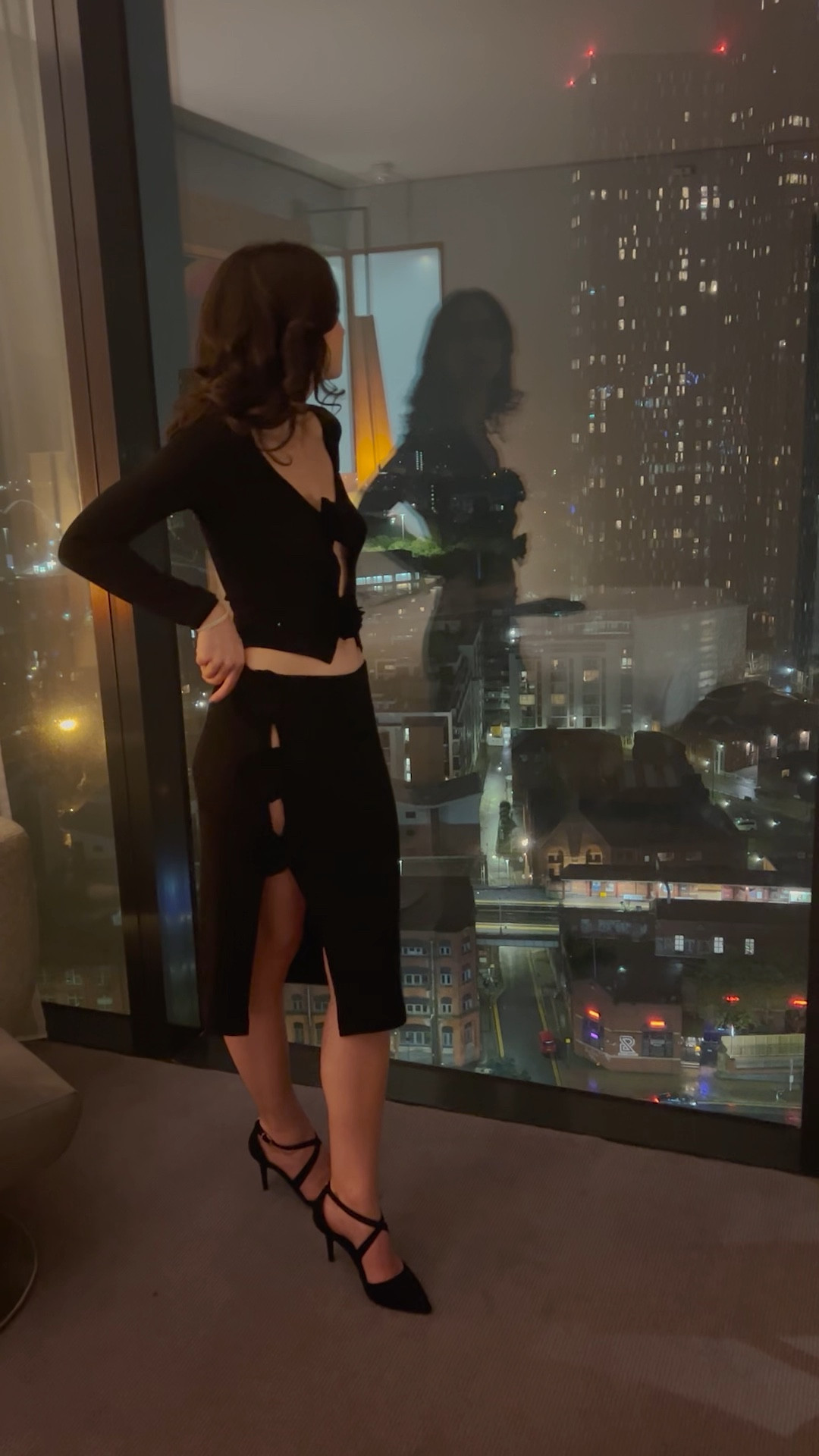 cropped knit cardigan, knitted midi skirt, heeled sandals, strappy shoes, gold hoops, tennis bracelet, clutch bag, red lipstick, dinner outfit, night out outfit, all in black, jean paul gaultier, net a porter, carvela, ysl, astrid & miyu, lk bennett, chanel, autumn capsule, autumn outfit ideas 

#LTKSeasonal #LTKeurope #LTKstyletip