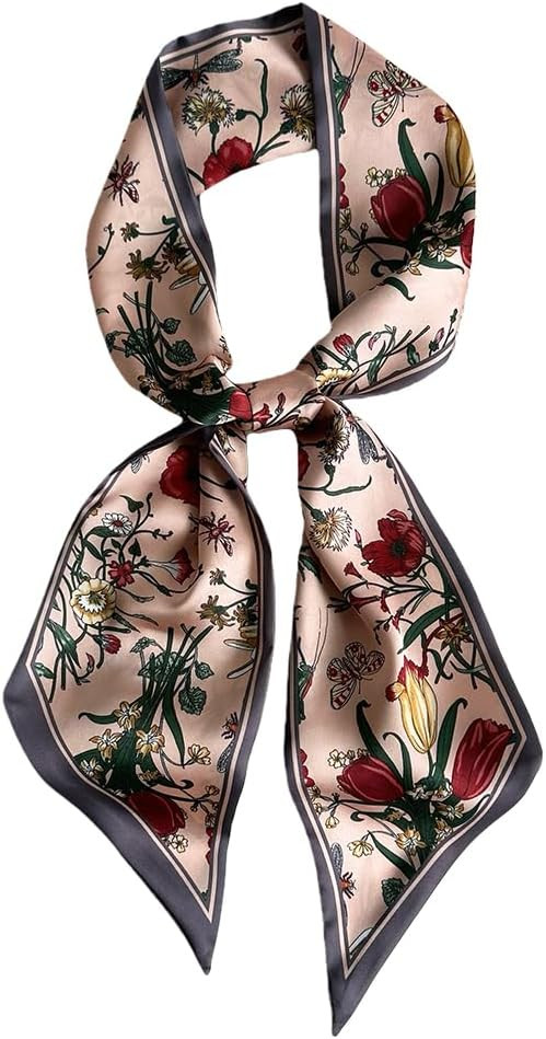 Silk Feeling Head Scarf Fashion Satin Hair Scarf Square Long Scarves for Women Gifts | Amazon (US)