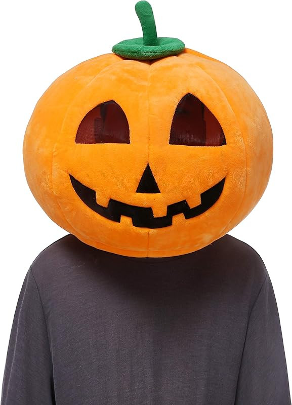 Plush Halloween Pumpkin Head Mask Mascot Costume | Amazon (US)