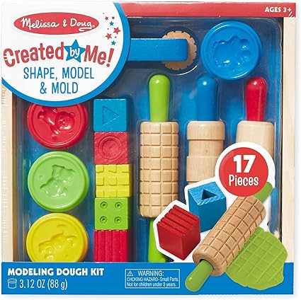 Melissa & Doug Shape, Model, and Mold Clay Activity Set - 4 Tubs of Modeling Dough and Tools | Amazon (US)