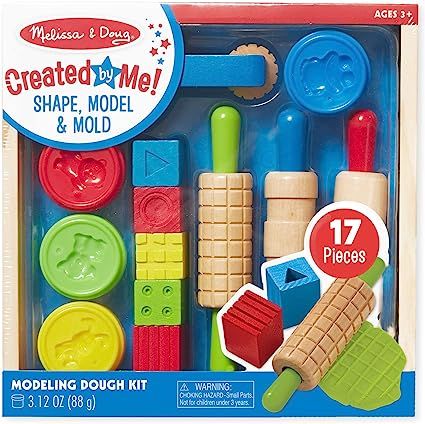 Melissa & Doug Shape, Model, and Mold Clay Activity Set - 4 Tubs of Modeling Dough and Tools | Amazon (US)