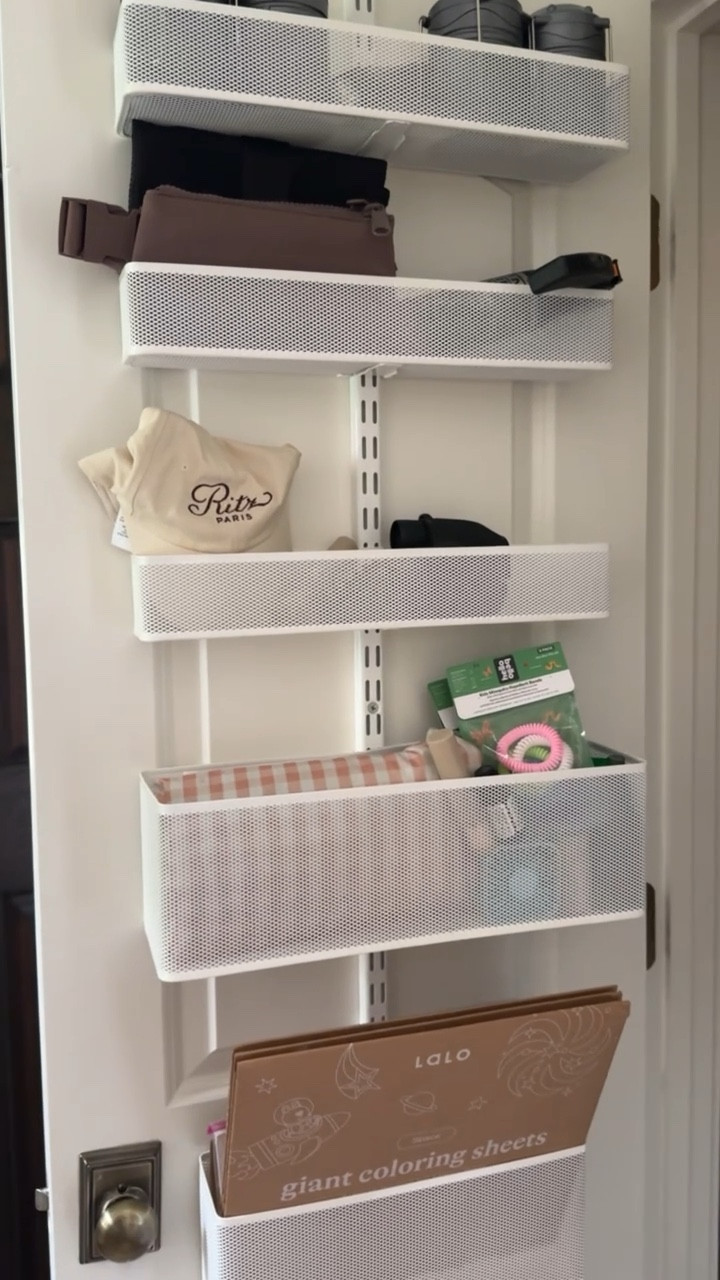 FAQ ✨ over the door organization throughout my home is from @containerstore these help me maximize space in these tiny closets! 

