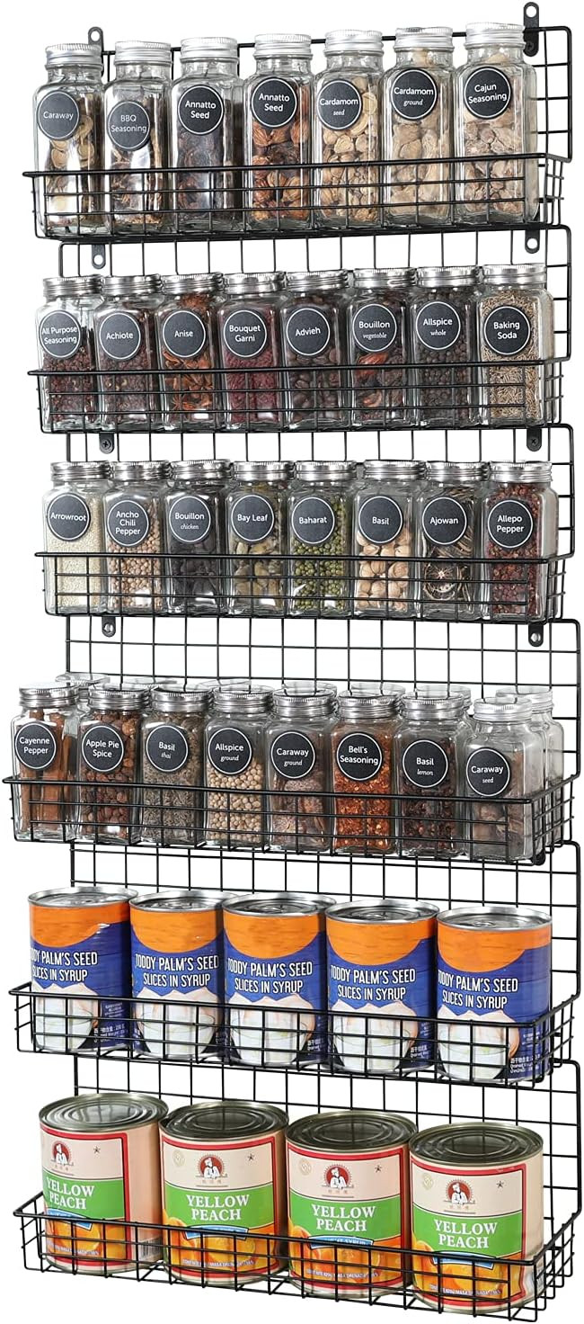 Spice Rack Organizer 6-Tier Wall Mounted Spice Racks Hanging Shelf Spice Storage Racks for Kitche... | Amazon (US)