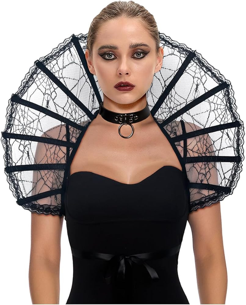 L'VOW Gothic Lace Stand Up Collar Baroque Standing Queen Collar with Feather Victorian Halloween ... | Amazon (US)