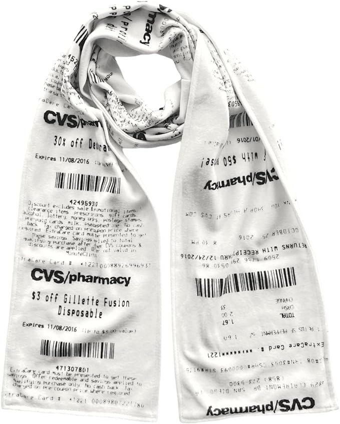 The original CVS Receipt Scarf, Double Sided, Hilarious 100% Fleece Scarf. Looks Like a Real CVS ... | Amazon (US)