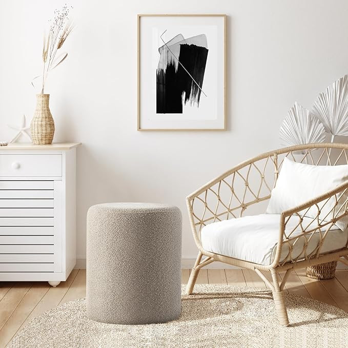 Get Set Style Modern Round Ottoman with Soft Padded Seat, Multifunctional Vanity Stool for Makeup... | Amazon (US)