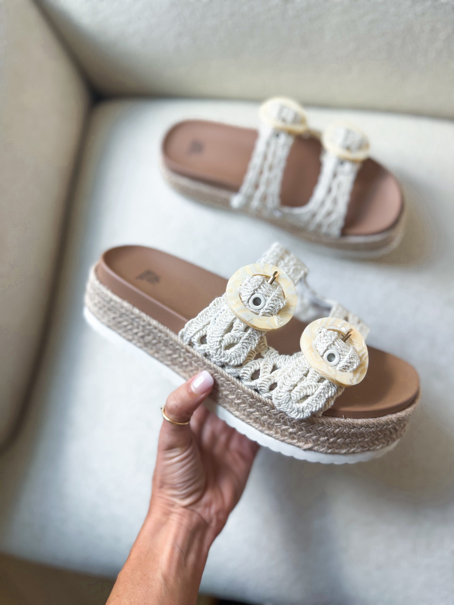New Target platform slide sandals! TTS for me. Love the buckle detailing. Spring shoes. Summer shoes. Slide sandals. Neutral sandals. Target new arrivals. Target sandals. Target shoes. Woven flat sandals. Vacation outfits. Beach vacation.

#LTKSwim #LTKTravel #LTKootd