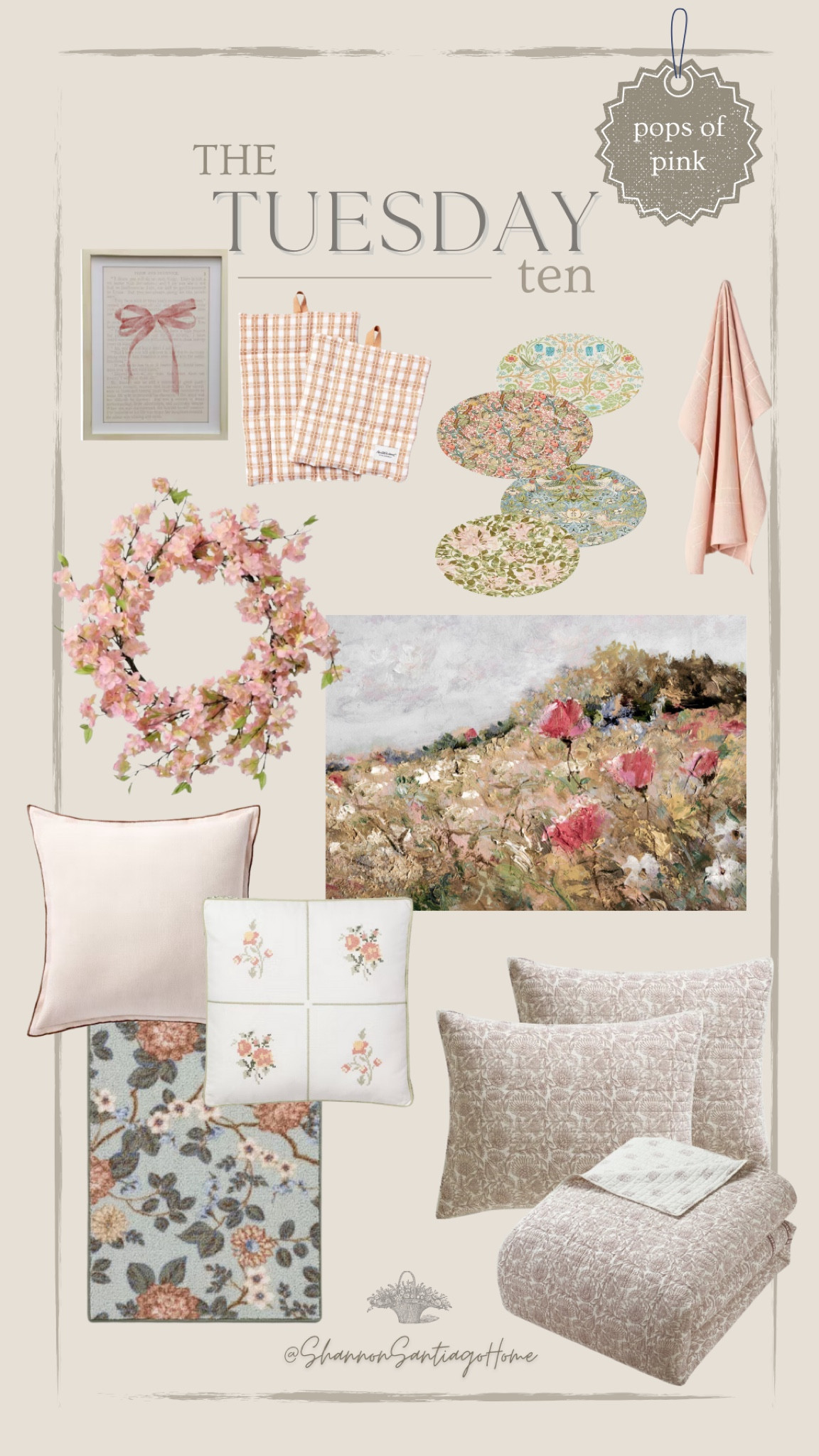 Tuesday 10, budget spring decor, floral spring, pink decor, Modern cottage style, target finds , budget home decor, floral style, girls room decor, budget decor roundup, pink home decor, pink decor finds
