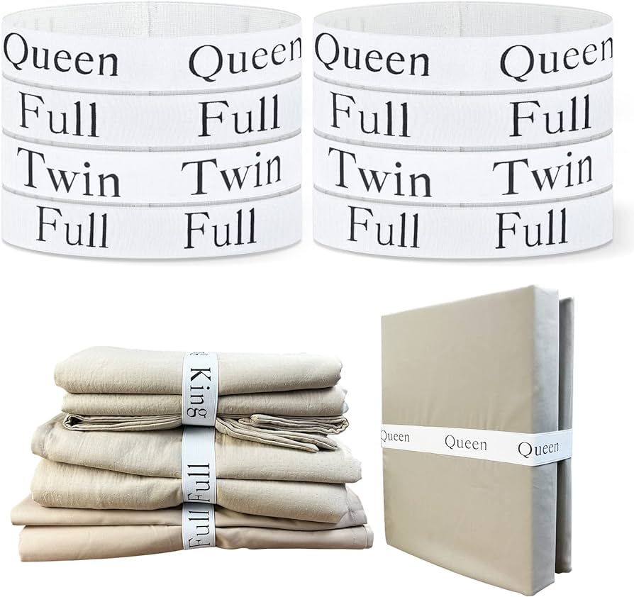 Amazon.com: MINAYI 8 Pieces Bed Sheet Storage Organizer -Sheet Keeper Linen Sheet Organizer Label... | Amazon (US)