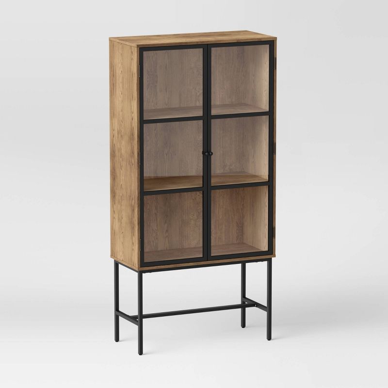 Ahlmann Glass Door Library Cabinet Brown - Project 62&#8482; | Target