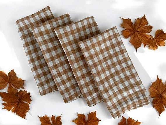 Linen Napkins – 100% French Flax – Stonewashed Pure Linen Cloth Napkins – Mitered Corners ... | Amazon (US)