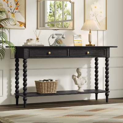 Christopher Knight Home Eleanor Retro Wood Console Table with 2 Drawers and Shelf | Target